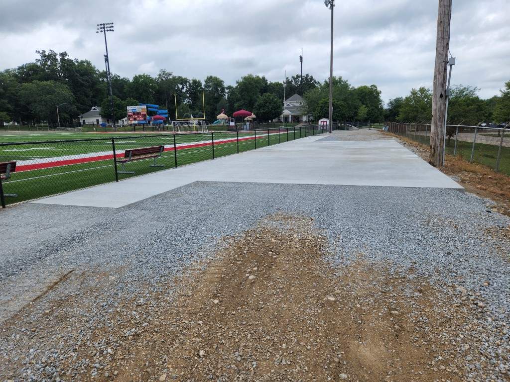 Bruns General Contracting tore down the existing bleacher at the Tipp City School Sports Complex, and has began prep for new bleachers to be placed.